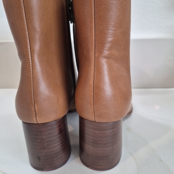 Madewell NWOT, Women's Heeled Leather Boots English Saddle (color), size 7.5 - Picture 7 of 12